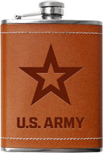 US Army - 8oz Leather Flask