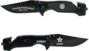 US Army - Black Folding Spring Assisted Tactical Knife