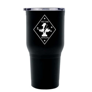 First Tank Battalion Unit USMC Unit logo tumbler, 1st Tank Bn USMC Unit Logo coffee cup, 1st Tank Bn USMC, Marine Corp gift ideas, USMC Gifts for women or men 30 oz