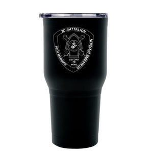 2nd Bn 10th Marines logo tumbler, 2nd Bn 10th Marines coffee cup, 2d Bn 10th Marines USMC, Marine Corp gift ideas, USMC Gifts 30 Oz Tumbler