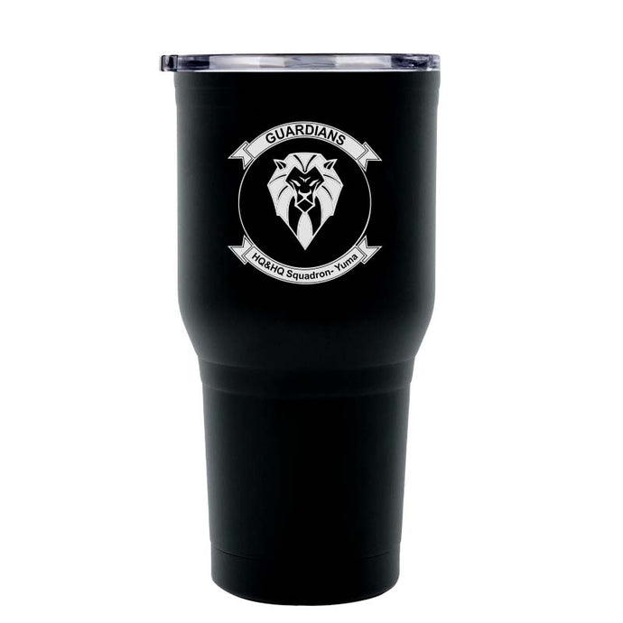 Headquarters & Headquarters Squadron Yuma Marines logo tumbler, HQ&HQS Yuma Marines coffee cup, HQ&HQS Yuma Marines USMC, Marine Corp gift ideas, USMC Gifts, 30 Oz Tumbler