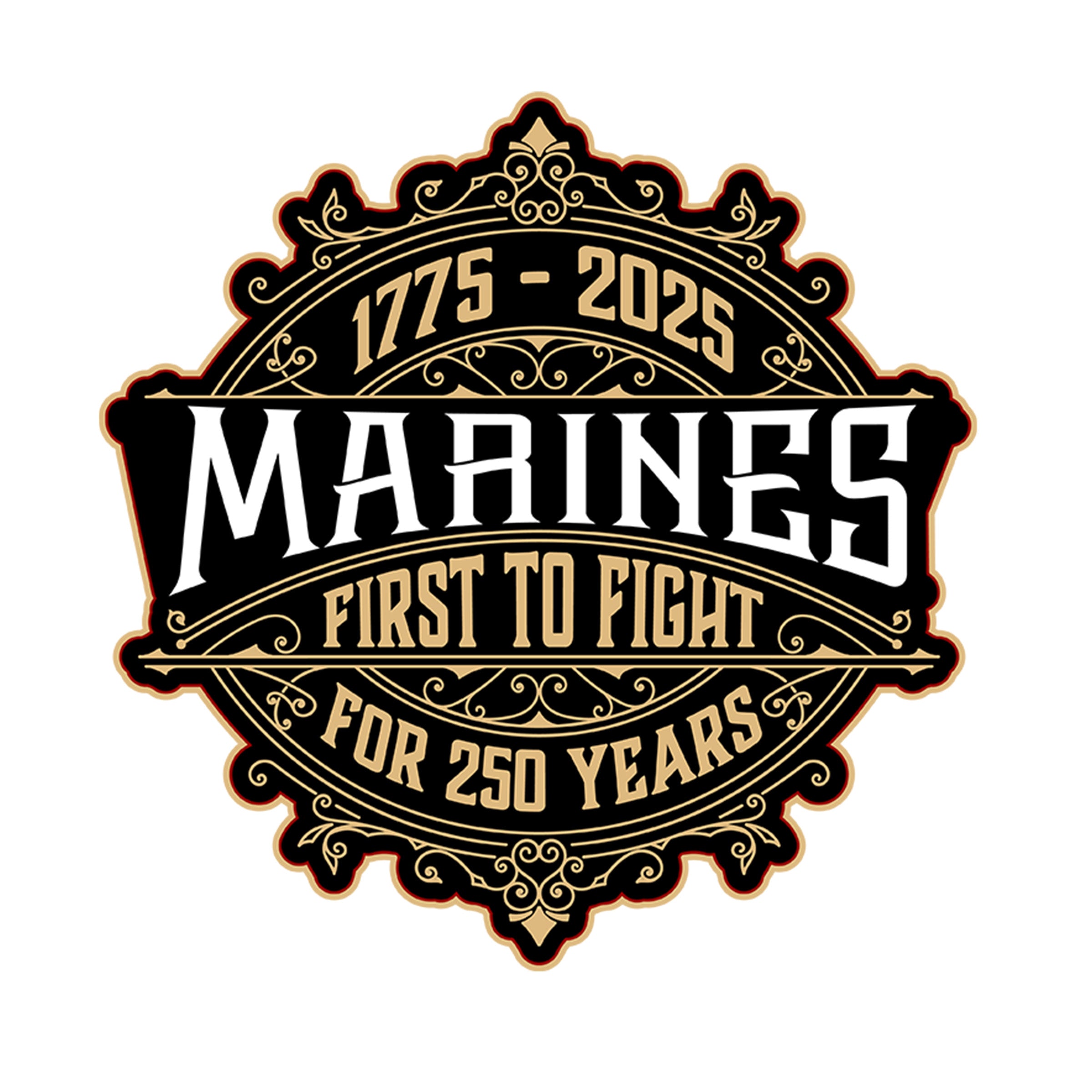 Marines 250th Birthday Whiskey Label T-shirt  <br> MADE IN USA