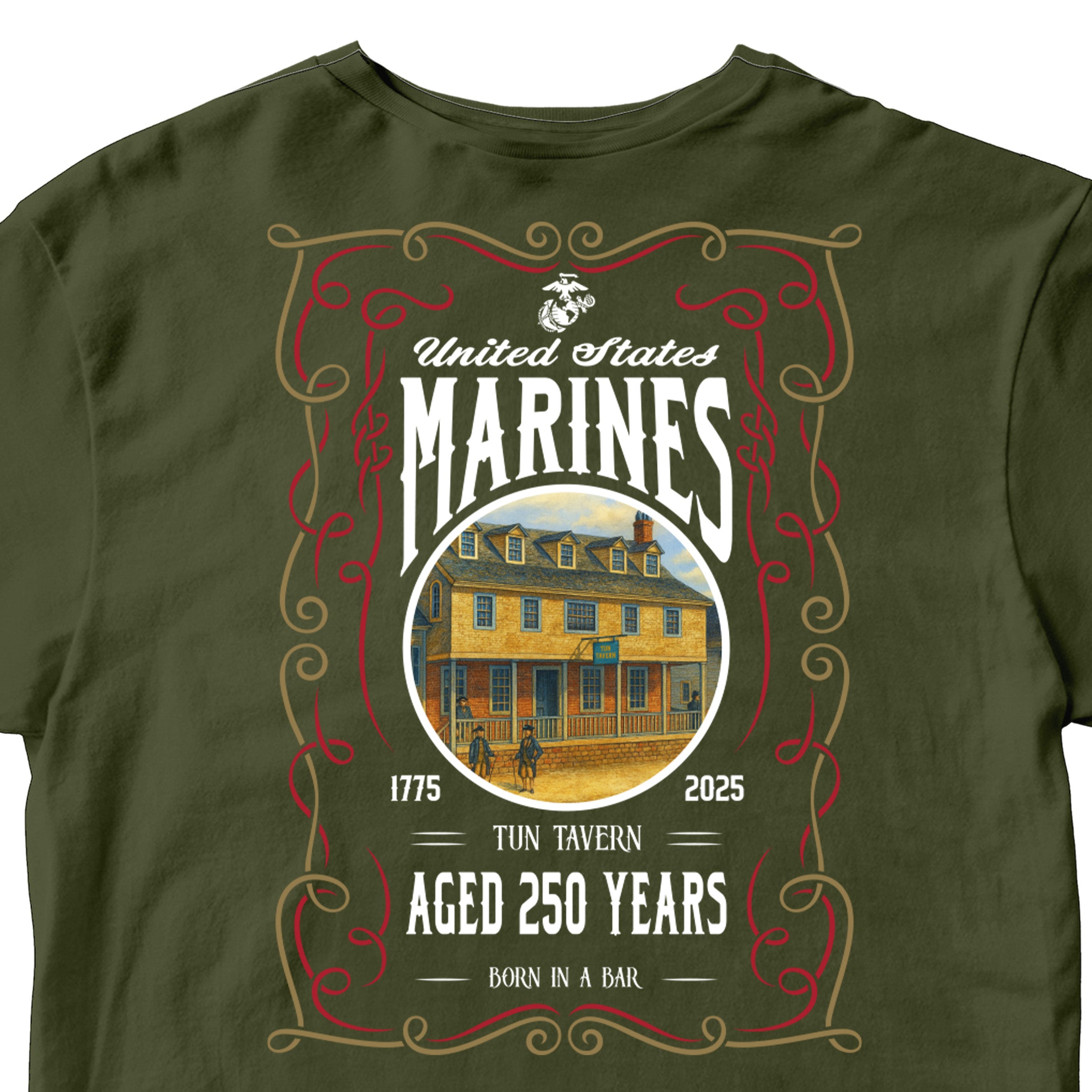 250th USMC Birthday Tun Tavern T-Shirt <br> MADE IN USA