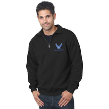 Air Force Embroidered Quarter Zip Sweatshirt-MADE IN USA