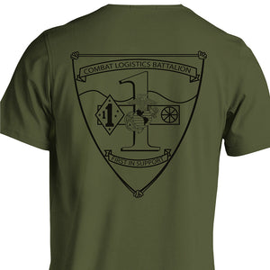 Combat Logistics Battalion USMC Unit T-Shirt,  CLB-1 logo, USMC gift ideas for men, Marine Corp gifts men or women 