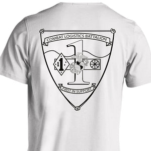 Combat Logistics Battalion USMC Unit T-Shirt,  CLB-1 logo, USMC gift ideas for men, Marine Corp gifts men or women 