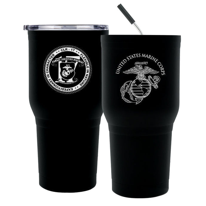 Combat Logistics Regiment-17 (CLR-17)  USMC Stainless Steel Marine Corps Tumbler - 30 oz