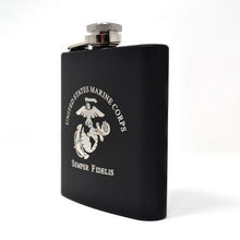 Laser Etched USMC Flask