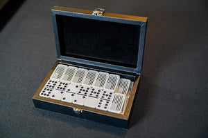 US Army Double Nine Dominoes Black Leather Box