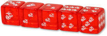 USMC Dice - Set of 5 19mm Marine Corps Dice - Marine Corps Gifts