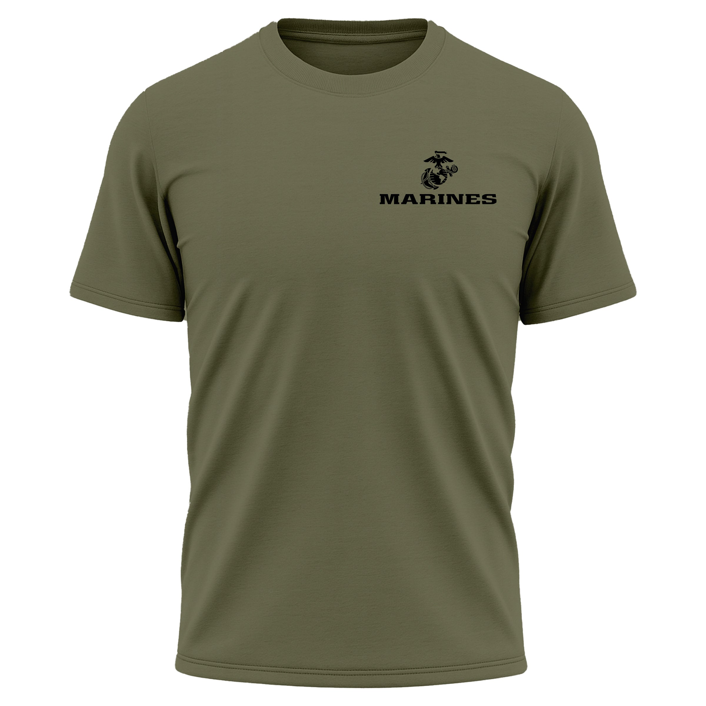 USMC Eagle Globe and Anchor Marines chest seal performance T-shirt. Marines green Performance Tee. USMC Activewear