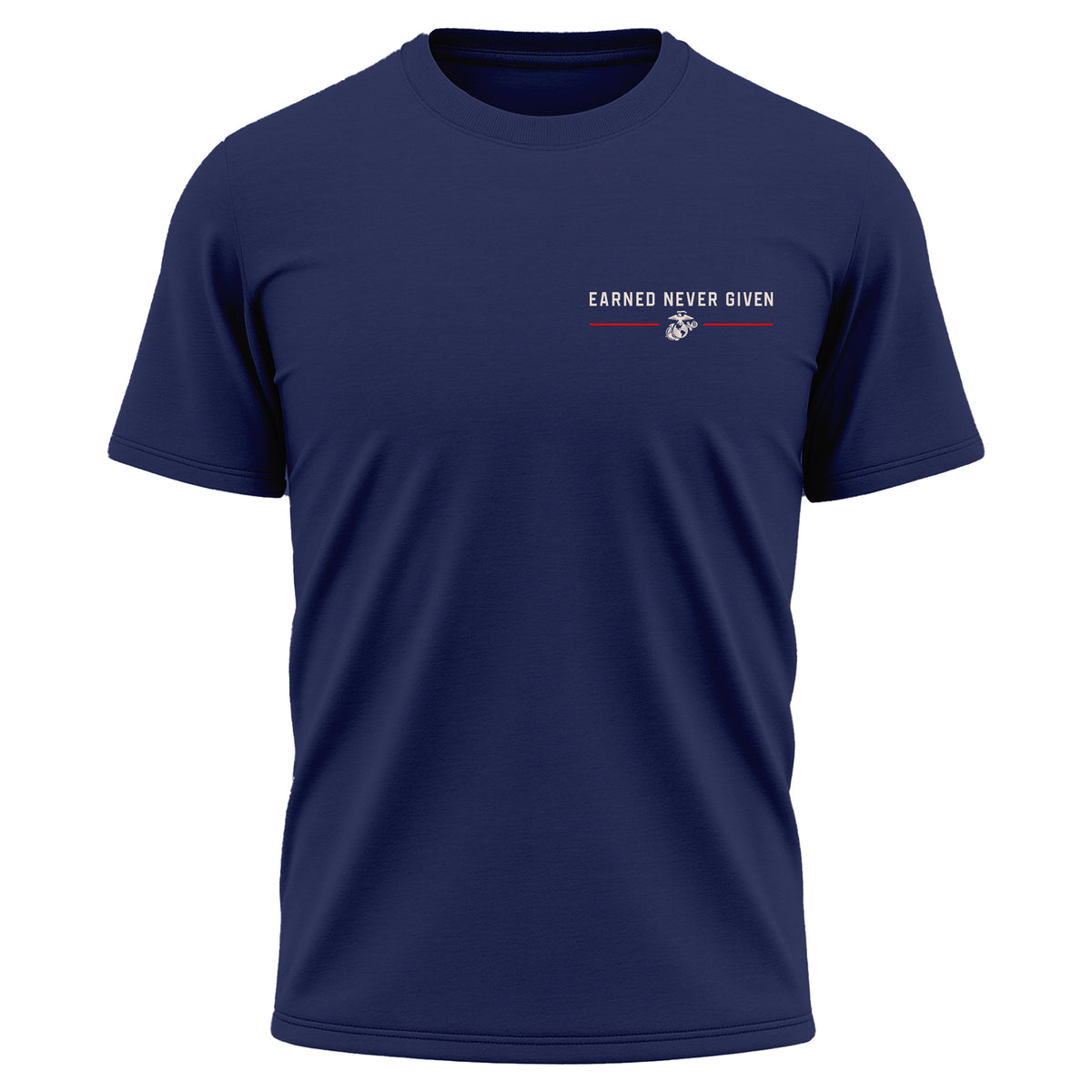 USMC Earned Never Given Red Line Performance T-Shirt