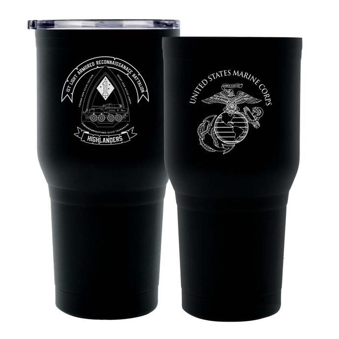 1st Light Armored Reconnaissance Battalion (1st LAR) USMC Unit Logo Laser Engraved Stainless Steel Marine Corps Tumbler - 30 oz