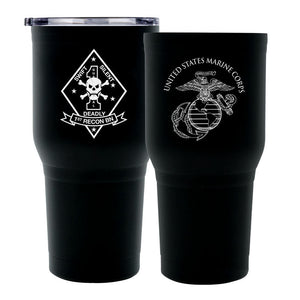 1st Reconnaissance Bn USMC Stainless Steel Marine Corps Tumbler - 30 oz