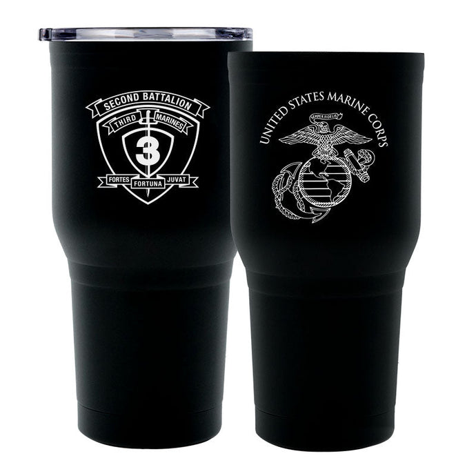 Second Battalion Third Marines Unit Logo tumbler, 2/3 coffee cup, 2d Bn 3rd Marines USMC, Marine Corp gift ideas, USMC Gifts for men or women  30oz