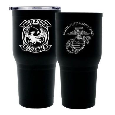 MWSS-174 Unit Logo USMC Stainless Steel Marine Corps 30 Oz Tumbler