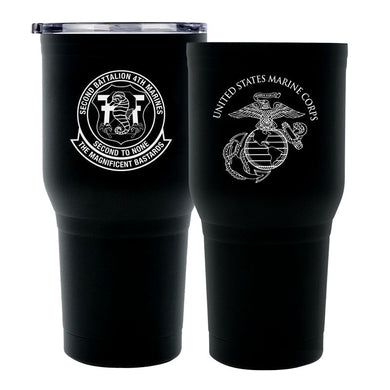 Second Battalion Fourth Marines Unit Logo tumbler, 2/4 coffee cup, 2nd Bn 4th Marines USMC, Marine Corp gift ideas, USMC Gifts for women  30oz