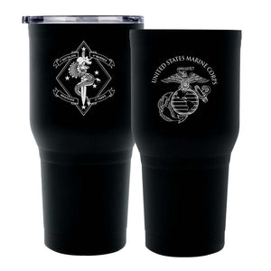 1st Bn 4th Marines logo tumbler coffee cup travel mug