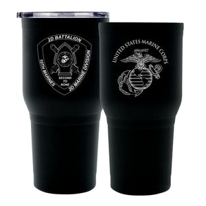 2nd Bn 10th Marines logo tumbler, 2nd Bn 10th Marines coffee cup, 2d Bn 10th Marines USMC, Marine Corp gift ideas, USMC Gifts 30 Oz Tumbler