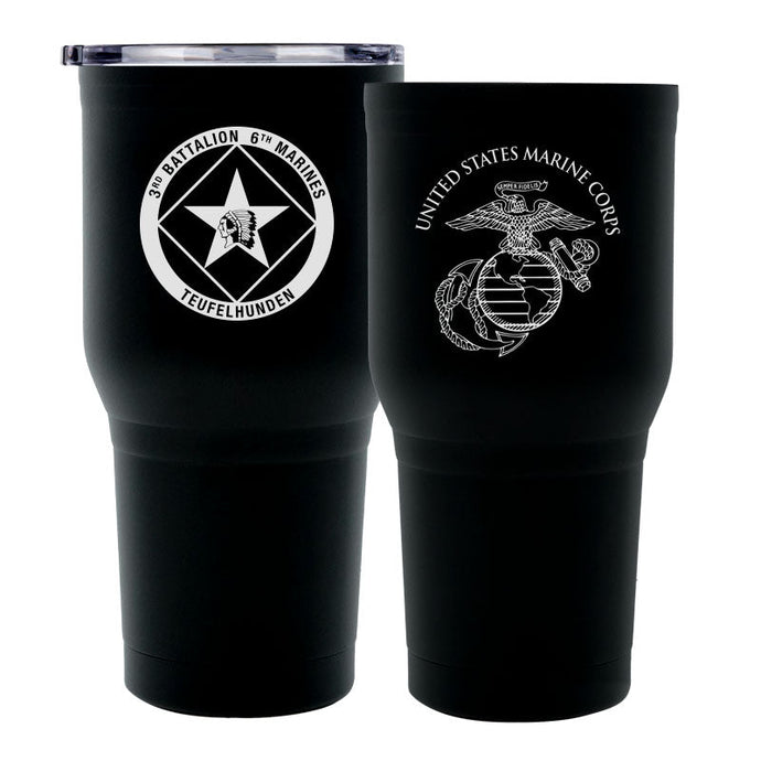 3rd Bn 6th Marines (3/6) USMC Stainless Steel Marine Corps Tumbler