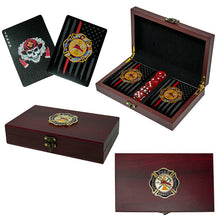 Firefighter Playing Cards And Dice Gift Box Set