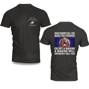 Marine Corps What Doesn't Kill You Bulldog T-Shirt - MADE IN USA