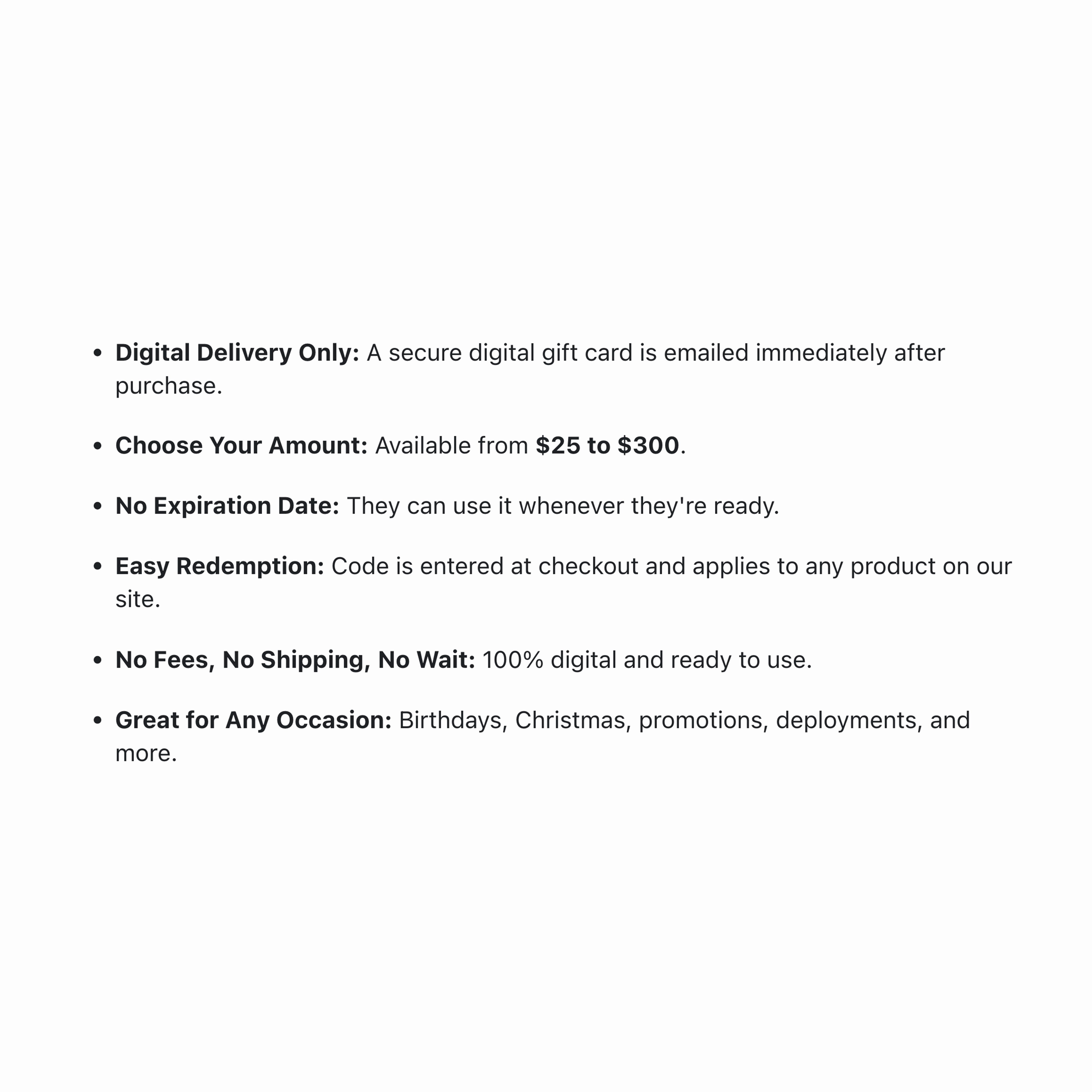 Marine Corps Gift Shop Digital Gift Card