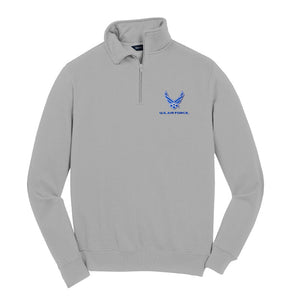 Air Force Embroidered Quarter Zip Sweatshirt-MADE IN USA