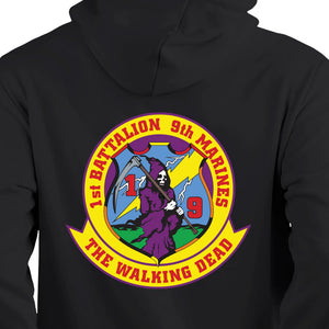 1/9 unit sweatshirt, 1/9 unit hoodie, 1st Bn 9th Marines unit sweatshirt, 1st battalion 9th Marines unit hoodie, USMC unit gear