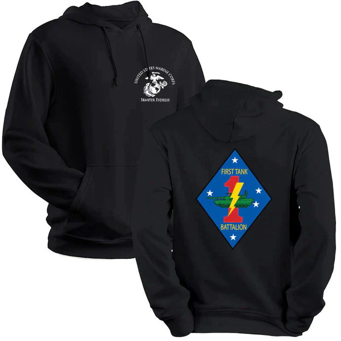 1st Tank Battalion USMC Unit hoodie, 1st Tank USMC Unit logo sweatshirt, USMC gift ideas for men, Marine Corp gifts men or women