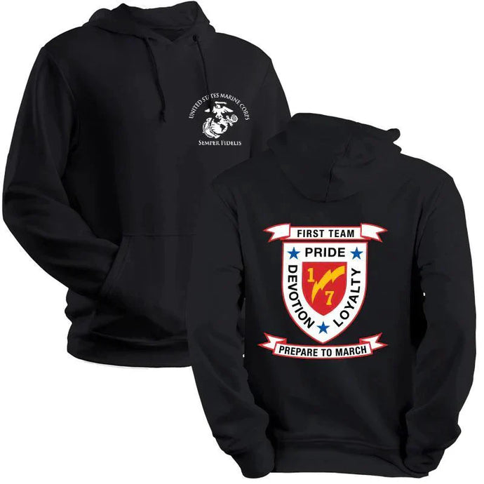 1st Bn 7th Marines USMC Unit hoodie, 1st Bn 7th Marines logo sweatshirt, USMC gift ideas for men, Marine Corp gifts men or women 1st Bn 7th Marines