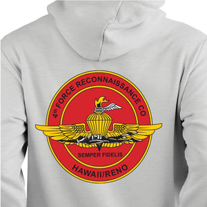 4th Force Reconnaissance Company USMC Unit Logo Heather Grey Sweatshirt