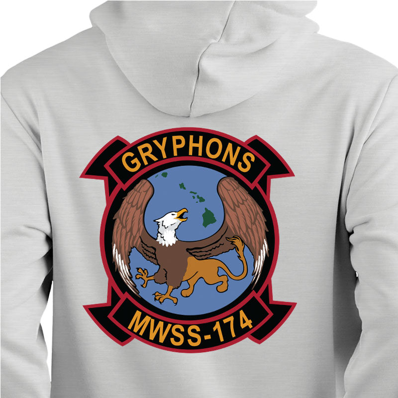 MWSS-174 USMC Unit hoodie, Marine Wing Support Squadron 174 logo sweatshirt, USMC gift ideas for men, Marine Corp Gifts Men or Women