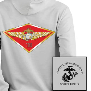 3rd MAW USMC Unit hoodie, 3rd Marine Aircraft Wing logo sweatshirt, USMC gift ideas, Marine Corp gifts women or men, USMC unit logo gear, USMC unit logo sweatshirts 