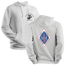 1ST Combat Engineer Battalion Unit Logo Heather Grey Sweatshirt, 1st CEB Unit Logo Heather Grey Hoodie