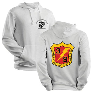 3rd Bn 9th Marines USMC Unit hoodie, 3rdBn 9th Marines logo sweatshirt, USMC gift ideas, Marine Corp gifts women or men, USMC unit logo gear, USMC unit logo sweatshirts grey