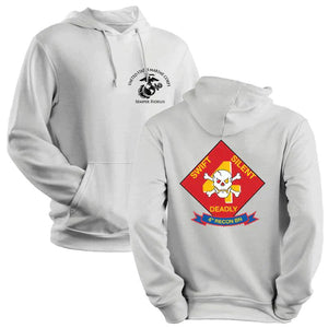 4th Reconnaissance Battalion USMC Unit Logo Heather Grey Sweatshirt