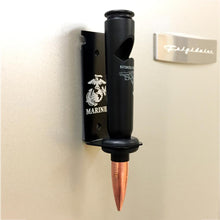 Black USMC 50 Cal Bottle Opener Holster on fridge