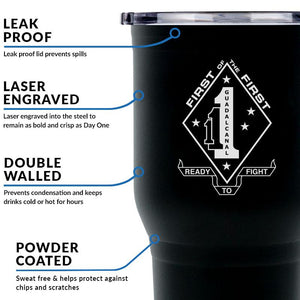 1st Battalion 1st Marines (1/1) USMC Unit logo tumbler, First Battalion Second Marines coffee cup, First Battalion First Marines USMC, Marine Corp gift ideas, USMC Gifts for women  30 Oz Tumbler