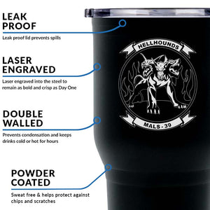 Marine Aviation Logistics Squadron 39 (MALS-39) USMC Unit Logo Laser Engraved Stainless Steel Marine Corps Tumbler - 30 oz