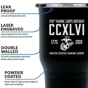 2021 Marine Corps Birthday Tumbler, 246th Marine Corps Birthday, USMC Birthday, USMC gifts for women men