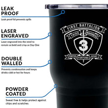 1st Battalion 3rd Marines USMC Unit Logo tumbler, 1st Battalion 3rd Marines  (1/3 USMC Unit) coffee cup, 1st Battalion 3d Marines  USMC, Marine Corp gift ideas, USMC Gifts for women