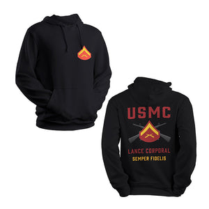 Lance Corporal Hoodie, LCpl Hoodie, USMC Rank Hoodie, USMC LCpl Hoodie Sweatshirt