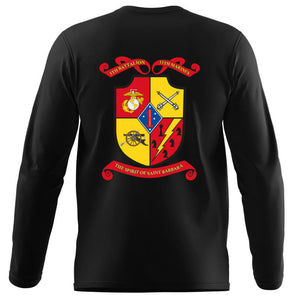 5th Bn 11th Marines USMC Unit Long Sleeve T-Shirt, 5th Bn 11th Marines logo, USMC gift ideas for men, Marine Corp gifts men or women