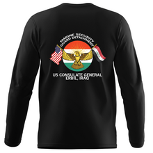 Marine Security Guard Detachment Erbil Iraq Long Sleeve T-Shirt, Marine Security Guard Detachment Erbil Iraq unit t-shirt, USMC Marine Security Guard, Marine Security Guard Erbil Iraq t-shirt, Marine Corps Embassy Security Guard Unit Long Sleeve Black T-Shirt, MSG Det Erbil Iraq