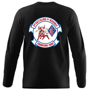 3rd Battalion 1st Marines USMC long sleeve Unit T-Shirt, 3/1 USMC Unit Logo Black ling Sleeve T-Shirt,  Third Battalion First Marines logo, USMC gift ideas for men or women, Marine Corp gifts men or women 3dBn 1st Marines