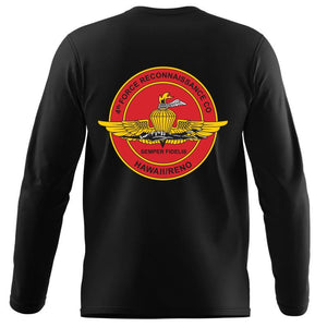 4th Force Reconnaissance Company  Unit Logo Black Long Sleeve T-Shirt