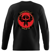 Marine Aviation Logistics Squadron 16 (MALS-16) Long Sleeve T-Shirt, MALS-16 unit t-shirt, USMC MALS-16, MALS-16 t-shirt, Marine Aviation Logistics squadron 16 Long Sleeve Black T-Shirt