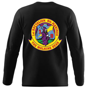 1st Battalion 9th Marines Long Sleeve T-Shirt, 1/9 Long Sleeve T-Shirt, USMC 1/9 Long Sleeve T-Shirt