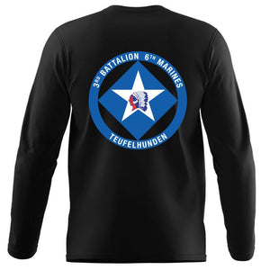 3rd Bn 6th Marines USMC long sleeve Unit T-Shirt, 3rd Bn 6th Marines logo, USMC gift ideas for men, Marine Corp gifts men or women 3rd Bn 6th Marines 3d Bn 6th Marines  black